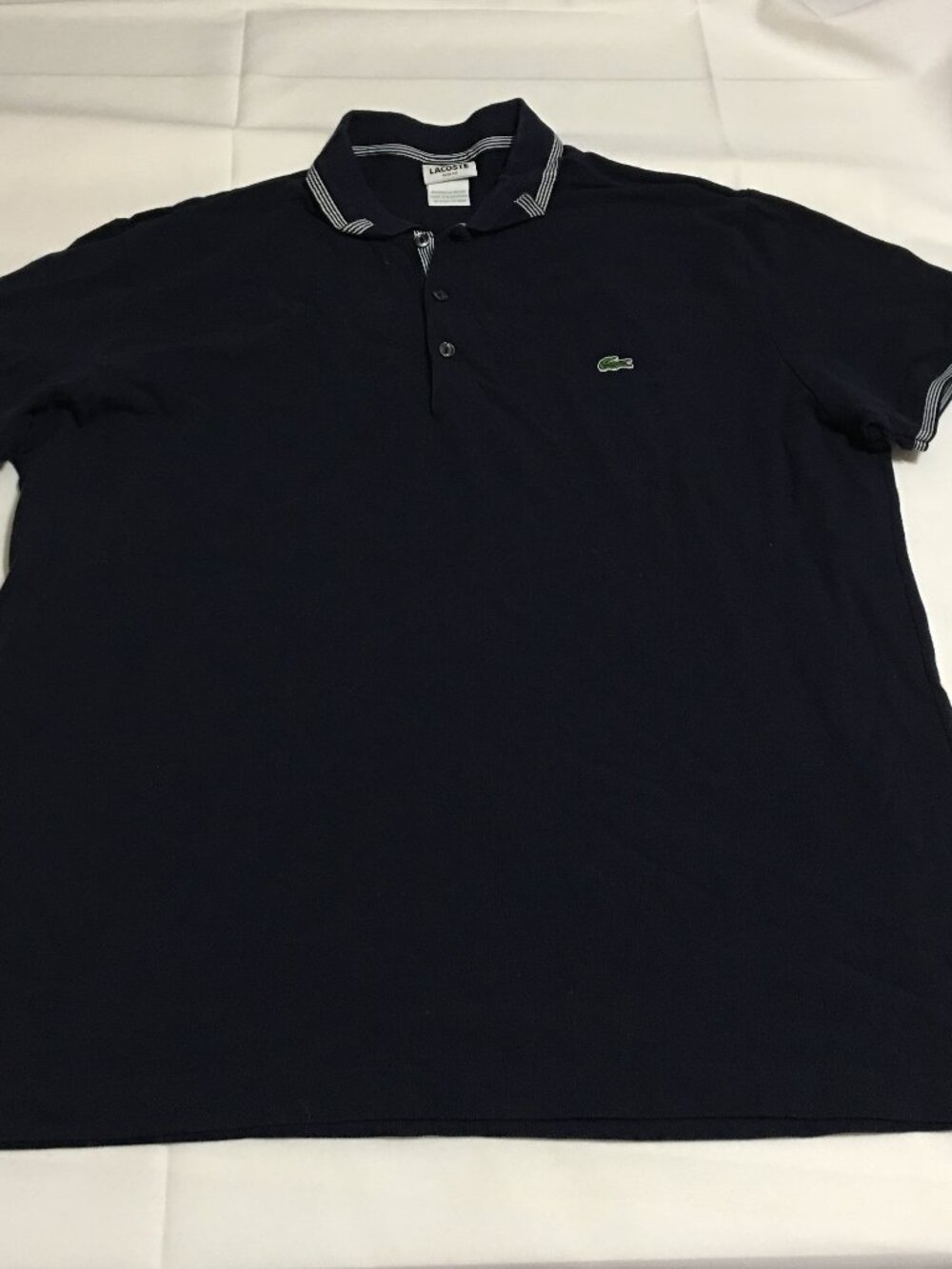 Lacoste Mens Polo Shirt Size XL (Tag 9) Slim Fit Navy Blue Preppy